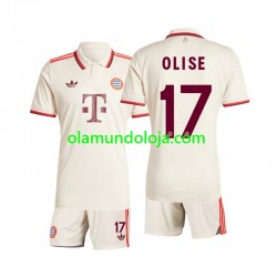Camisola Bayern de Munique Olise 17 Criança Equipamento Terceiro 2024-2025 Manga Curta